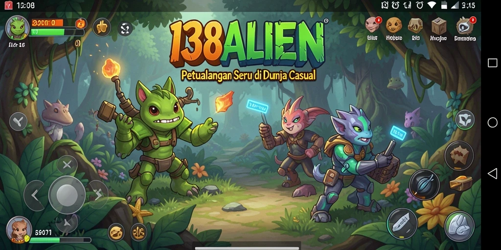 Screenshot gameplay menunjukkan aksi seru dalam 138ALIEN.