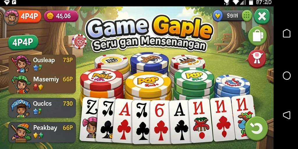 Tampilan menarik dari gameplay Gaple di 4P4P.