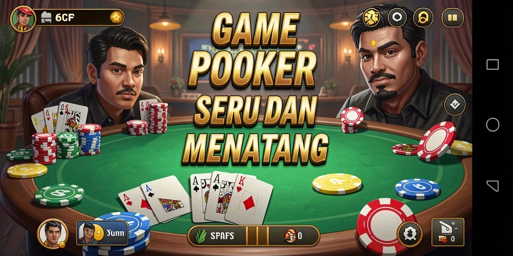 Screenshot gameplay 6CF menunjukkan aksi poker yang mendebarkan.