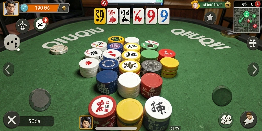 Tangkapan layar dari gameplay QiuQiu yang seru di 99LUCK99.