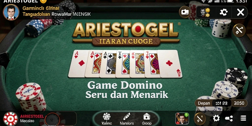 Tangkapan layar dari gameplay seru ARIESTOGEL yang menunjukkan suasana permainan Domino.