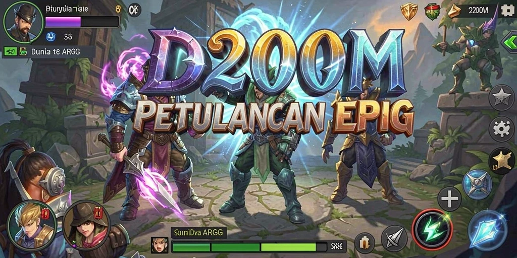 Screenshot yang menampilkan pertempuran seru dalam permainan D200M ARPG.