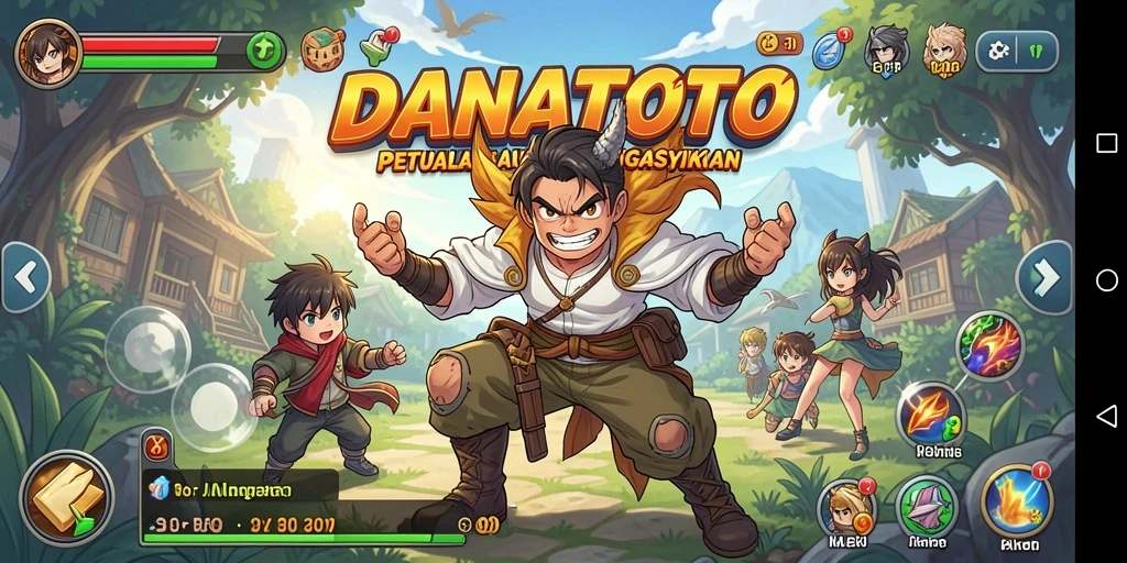 Tampilan gameplay menarik DANATOTO yang menampilkan karakter Anime.