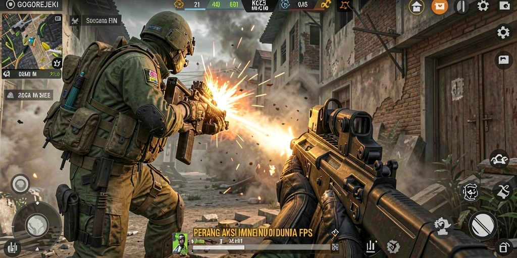 Screenshot utama gameplay GOGOREJEKI yang menegangkan dengan aksi luar biasa.