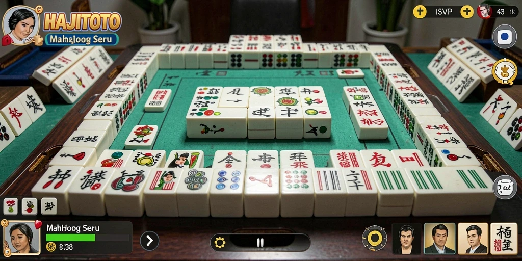 Tampilan gameplay seru dari HAJITOTO, permainan Mahjong yang menantang.