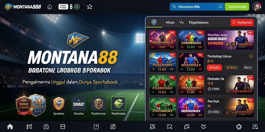 Screenshot MONTANA88 yang menunjukkan fitur taruhan langsung dan statistik olahraga.
