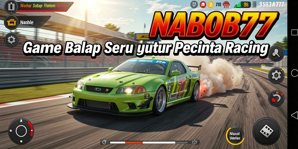 Tampilan gameplay balapan yang mendebarkan di NABOB77.