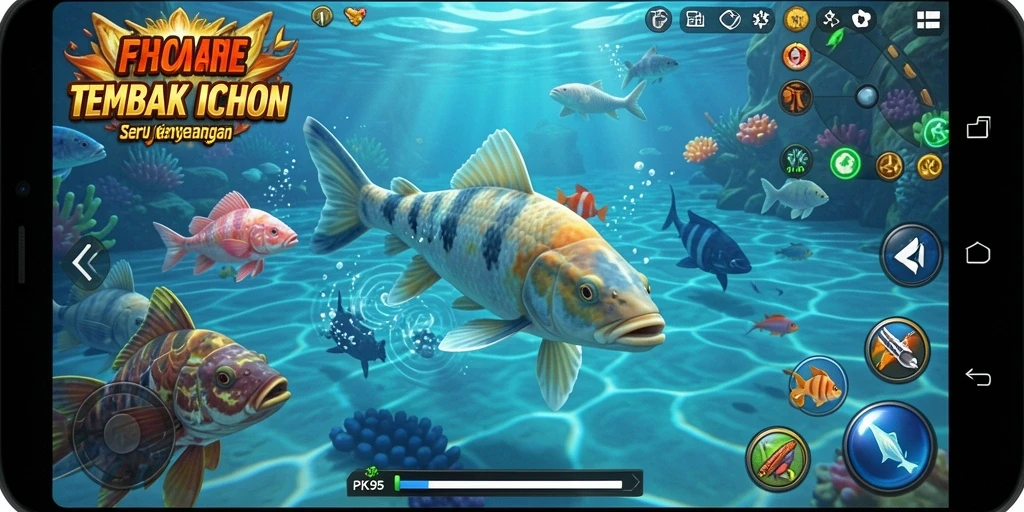 Tampilan gameplay PK95 yang penuh aksi Tembak Ikan.