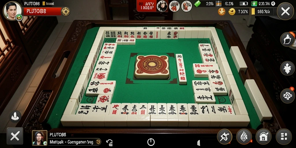 Tampilan gameplay Mahjong yang menarik dan interaktif dari PLUTO88.