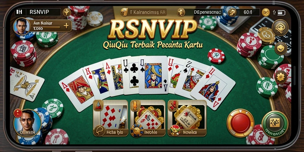 Screenshot gameplay RSNVIP menampilkan aksi seru permainan QiuQiu.
