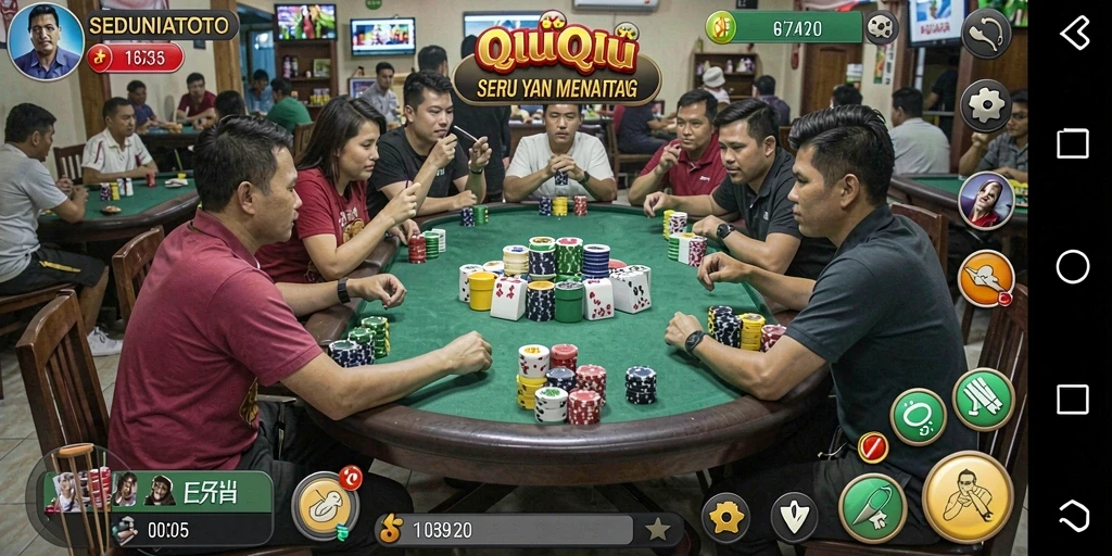 Tampilan gameplay menarik dalam permainan QiuQiu.