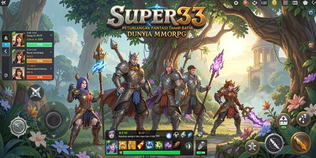 Gameplay SUPER33 dengan petualangan seru di dunia MMORPG.